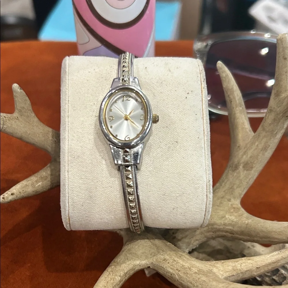 Elegant Silver and Gold Watch bracelet cuff watch